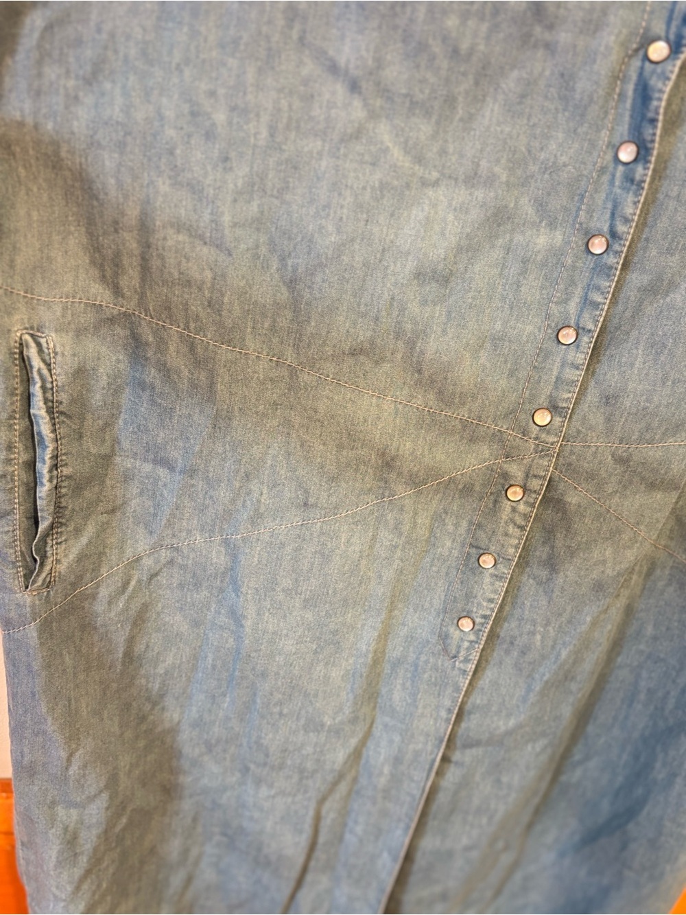ONE by One Teaspoon Denim Shirt Dress Light Wash Relaxed Oversized Midi Small - Picture 6 of 11